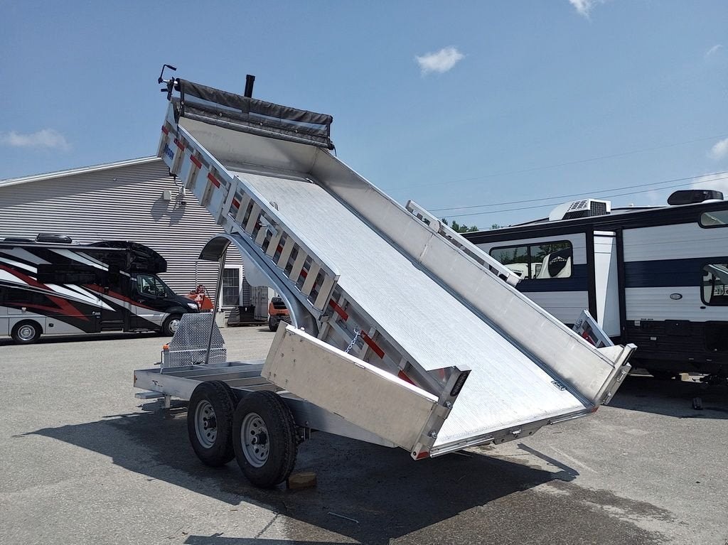 2025 Mission Trailers 7×16 14K Aluminum Hydraulic Dump w/Ramps, HD D-Rings, Barn Doors, Tarp Kit – Used