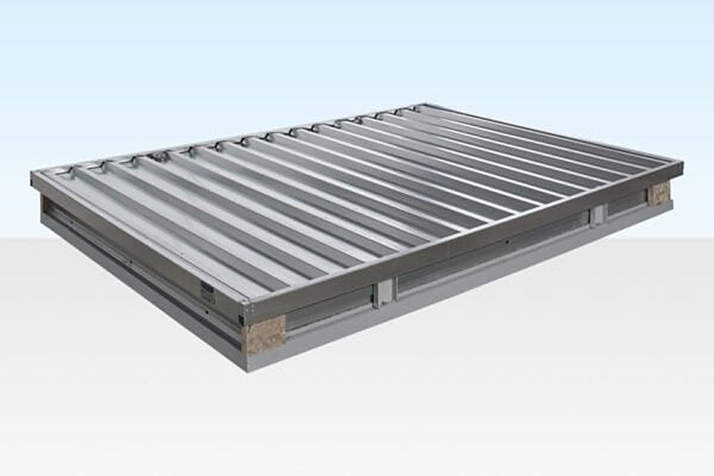 3M X 2.1M Flat Pack Storage Container โ Galvanised โ Used