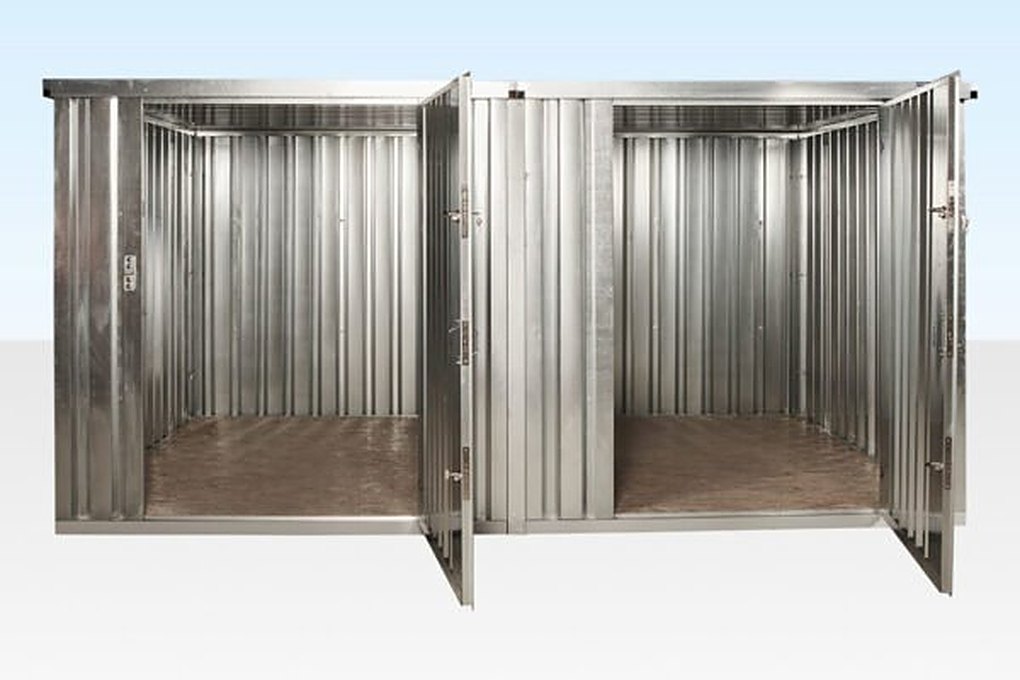 3M X 4.2M Side Linked Flat Pack Container Bundle (Galvanised) โ Used