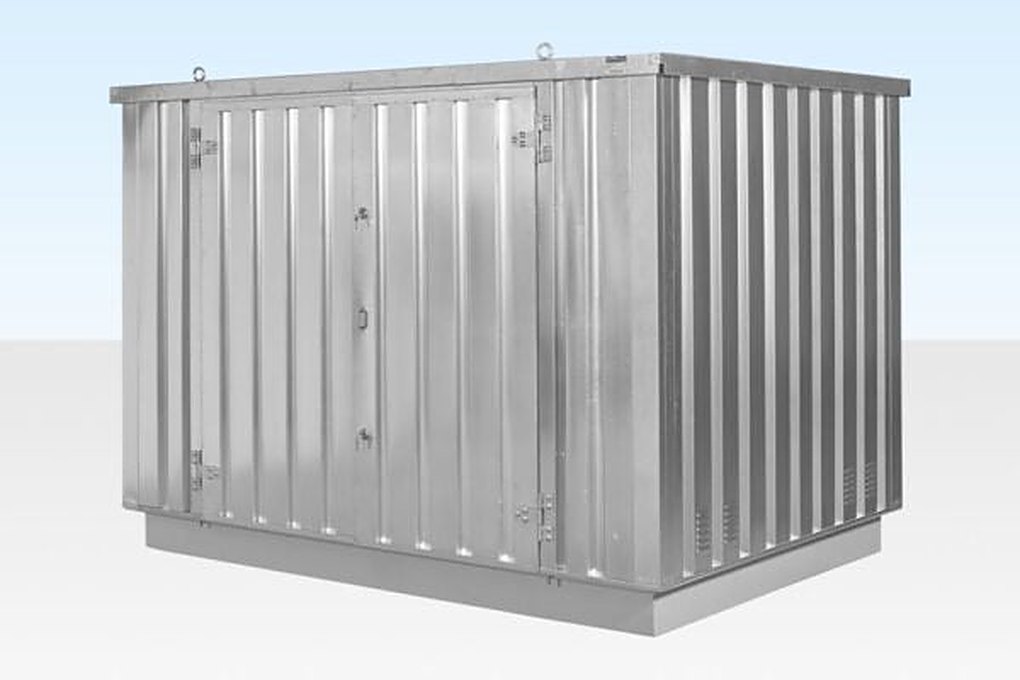 4M X 2.1M Flat Pack Container Store โ Galvanised โ Used