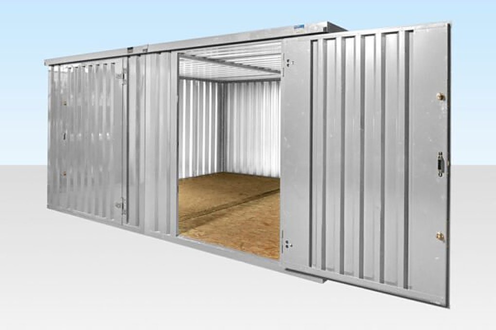 4M X 4.2M Side Linked Flat Pack Container Bundle (Galvanised) โ Used
