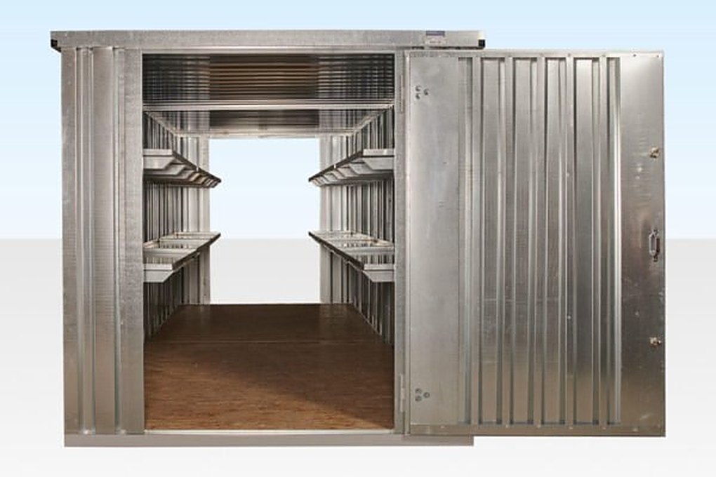 6M X 2.1M End Linked Flat Packed Container Bundle (Galvanised) โ Used