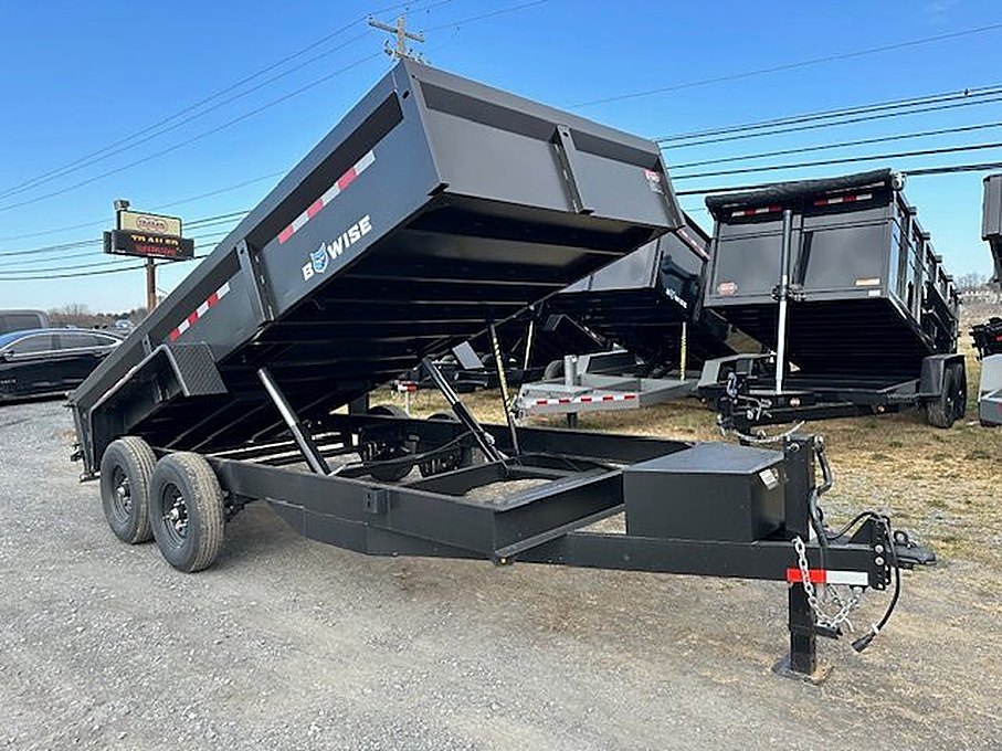BWise 7 x 16 Low Profile Dump Trailer โ Telescopic Cylinders โ Used