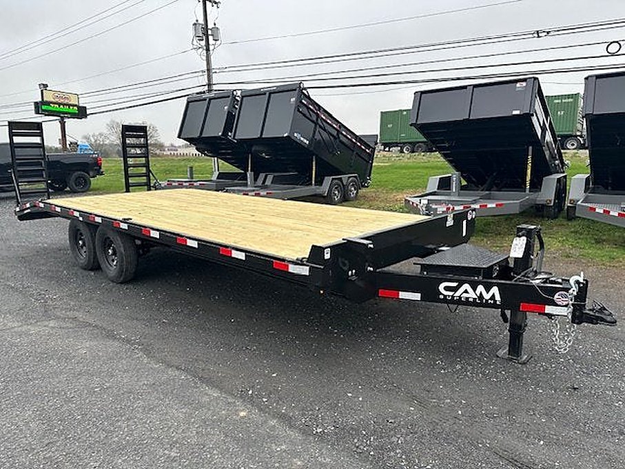 CAM Superline 8.5 x 22 Deckover Equipment Trailer โ Ladder Ramps โ Used