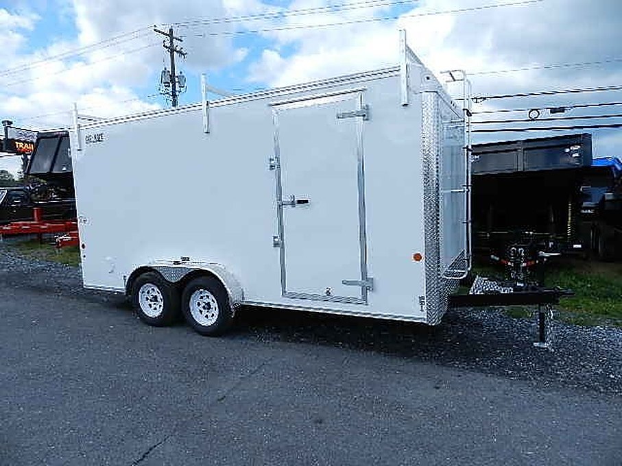 Car Mate 7 x 16 Enclosed Contractor Trailer – 6″ Added Height – Used