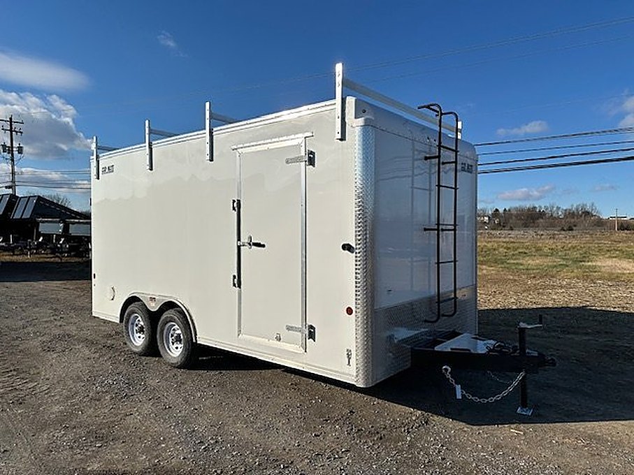 Car Mate 8.5 x 16 Enclosed Contractor Trailer – Ramp Door – Used