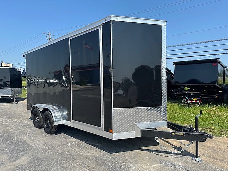 Covered Wagon 7 x 16 Enclosed Trailer – 18″ Added Height – Used