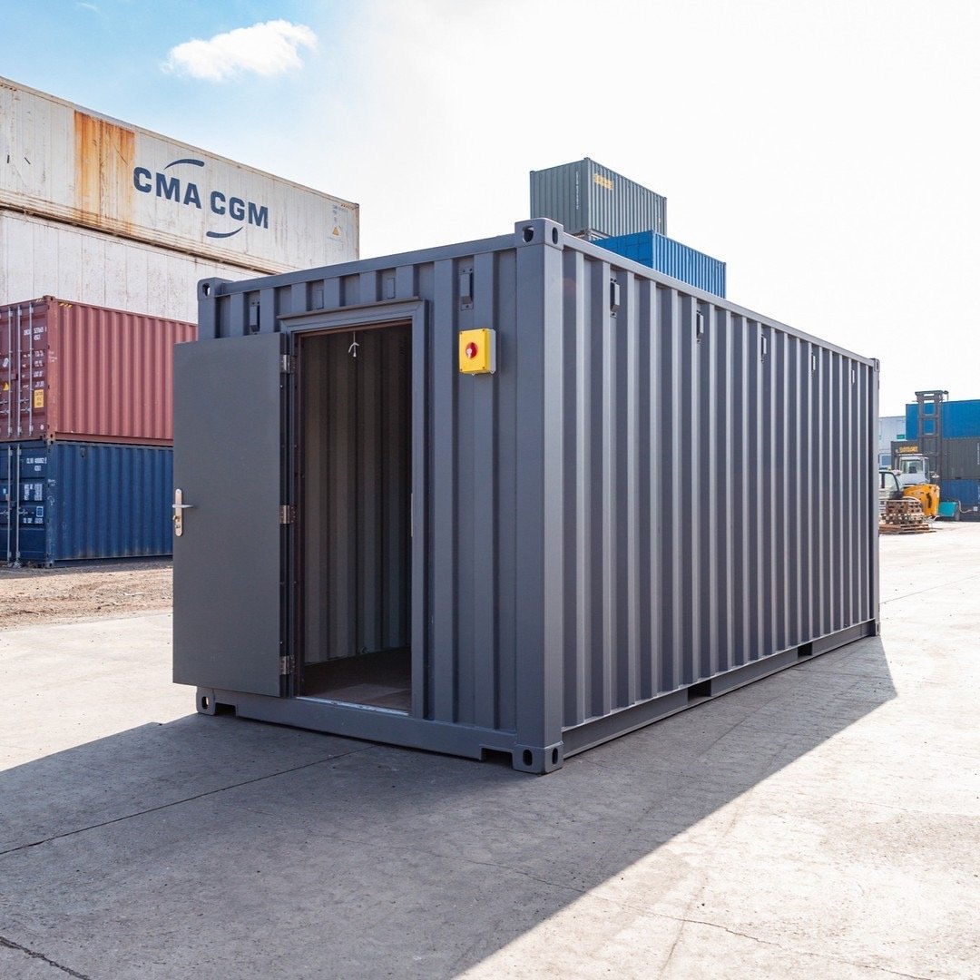 Enhanced 20ft Standard Shipping Container – Grey Finish – Used