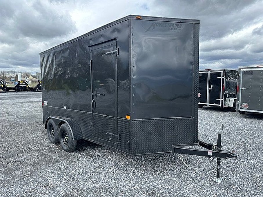 Homesteader 7 x 14 Enclosed Cargo Trailer – Black Trim OHV – Used