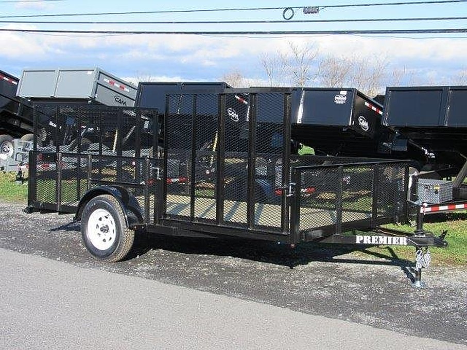 Premier 7 x 12 Landscape Utility Trailer โ Mesh Sides & ATV Ramp โ Used