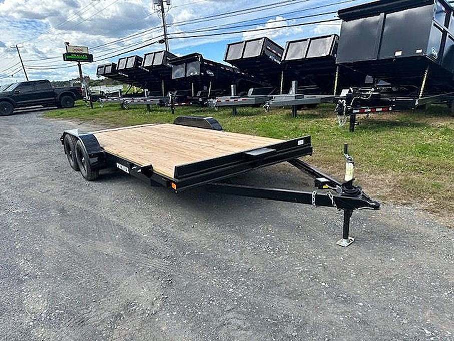 Premier 7 x 18 Wood Deck 7k Open Car Trailer – Slide Out Ramps – Used